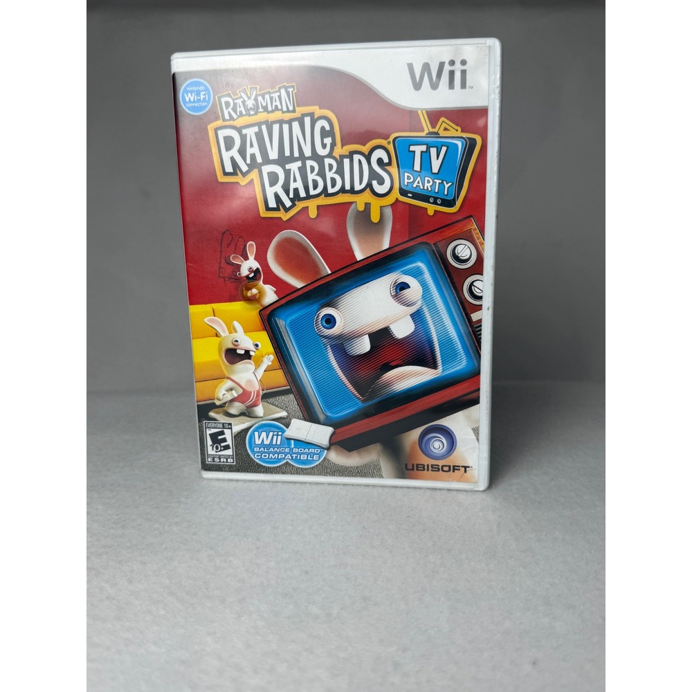 Rayman Raving Rabbids TV Party Nintendo Wii Ubisoft 2008 Game RVL-P-RY3E
